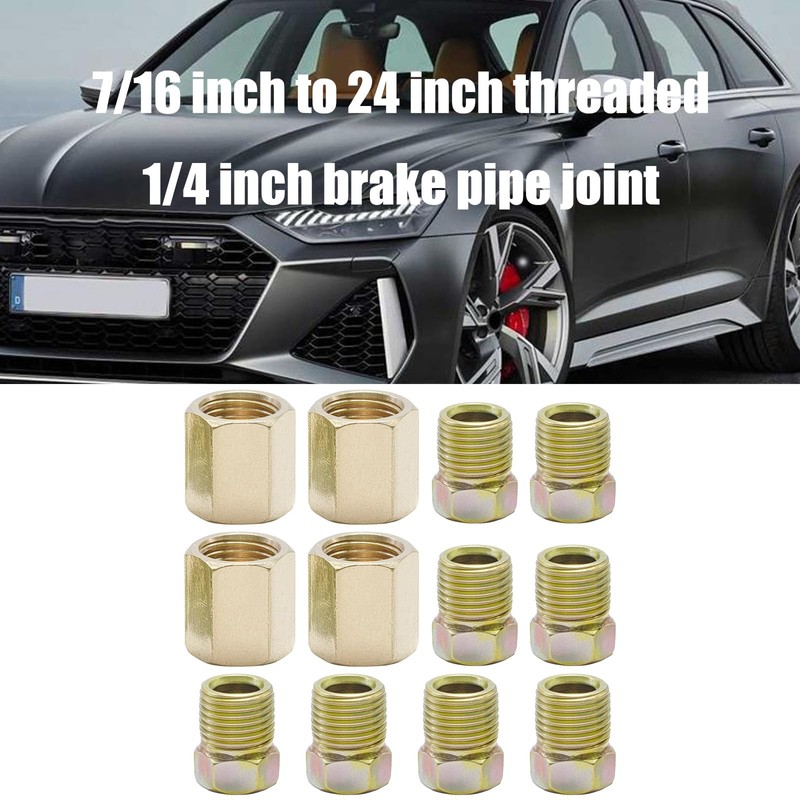 MospdyGear Universal Brass Brake Pipe Fitting Kit, 12 Pcs Brake