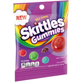 SKITTLES Wild Berry Gummy Candy, Gummy Snacks, Individually Wrapped Candy Bags Bulk, 5.8 oz Bag (Pack of 12)