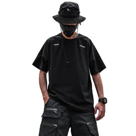 Niepce Inc Cyberpunk Techwear Men's T-Shirt (as1, Alpha, l, Regular, Regular, Standard, Black1)