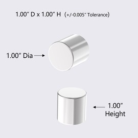 AplysiaTech 77.7LBS Pull Force N54/N55 Strongest Round Cylinder Neodymium Magnets - 1.00" D x 1.00" H - 2Pack, Most Powerful Cylindrical Super Strength Rare Earth Magnets for DIY, Industrial Use