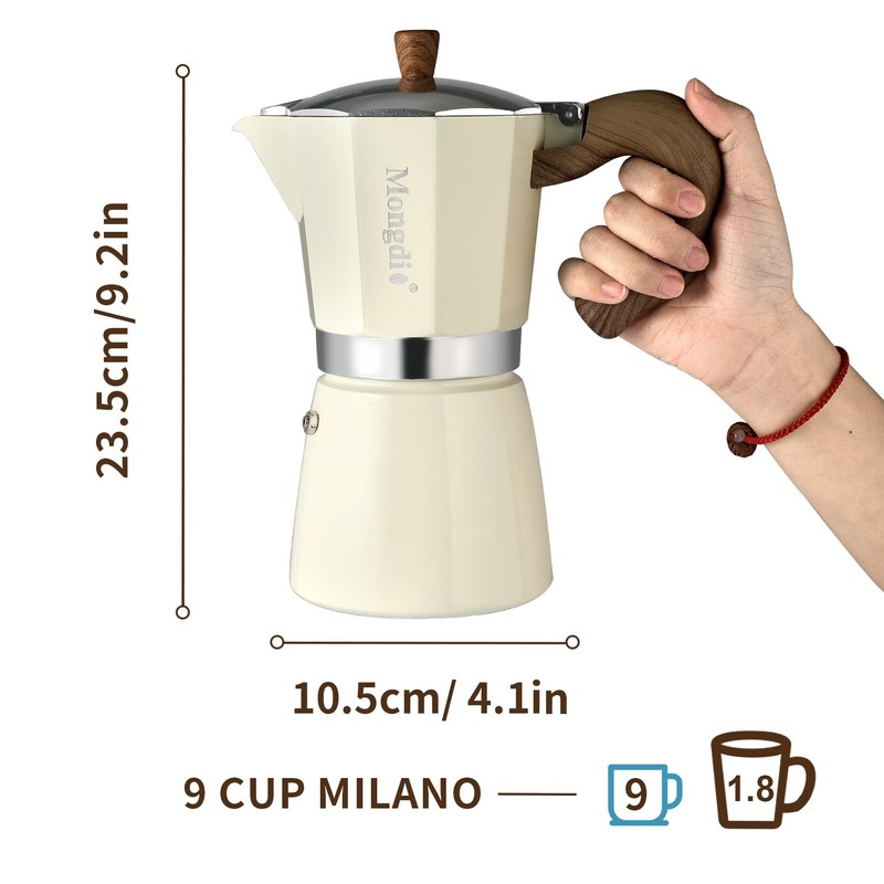 Mongdio Stovetop Espresso Maker Moka Pot, Cuban Coffee Maker Stove
