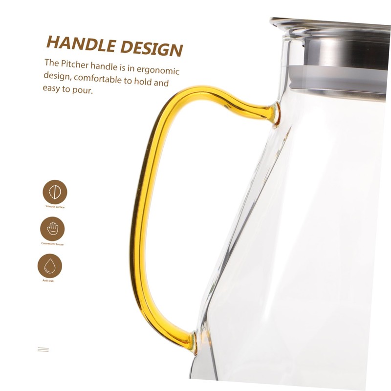 LABRIMP Large Capacity Glass Water Pitcher Drinking Water Filter Stainless