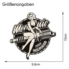 Finest Folia Retro Vintage Sticker Old School Ace Cult Rockabilly (R149-3 Mechanic Repair)