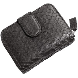 Sankyo Shokai Diamond Python Compact Wallet, Women's, Small, Easy to Use, Size, Black