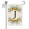 Monogram Letter J Garden Flag Sunflowers 12x18 Inch Double Sided