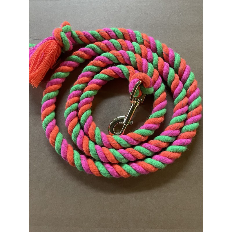IV Horse Hi Viz Lead Rope with Reflective 6' (Black/Flo