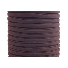 Konmay 1 Roll 20 Meters 5.0mm Flat Elastic Cord Stitched Stretchy Lycra Cord (Brown)
