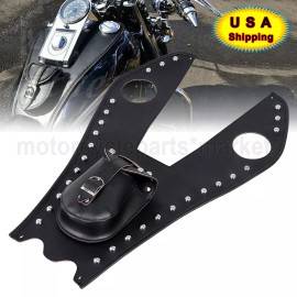 Unbranded Front Rivet Gas Tank Bag Cover Pad With Pouch For Harley Softail Deluxe FLSTN