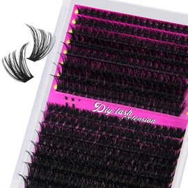 Wimpernbüschel Wispy 320 Stück Wimpernbüschel 60D 80D Wimpernbüschel 9-16 mm Wimpernbüschelverlängerungen Einzelne Wimpern Weiche Wimpernbüschel mit dünnem Band Künstliche Wimpern (D-Mix 9-16 mm)