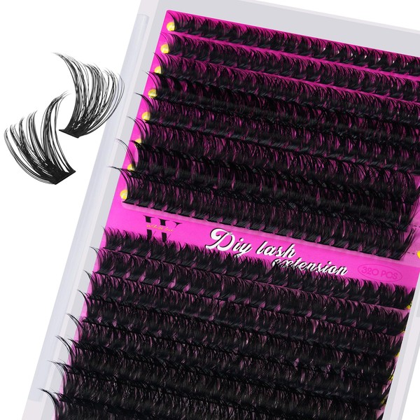 Wimpernbüschel Wispy 320 Stück Wimpernbüschel 60D 80D Wimpernbüschel 9-16 mm
