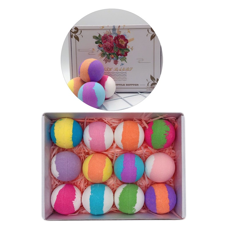 12 Pcs Bubble Bath Ball Set Moisturizing Rich Foaming Pleasant