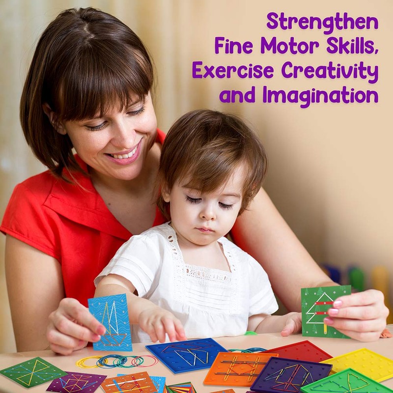 6 Pack Double-Sided Geoboard Mathematical Manipulative Material Array Block Geo