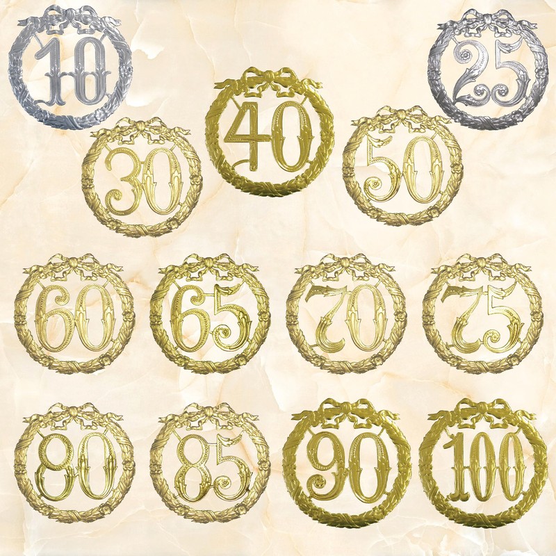 Walter Kunze Design Dresden Party Anniversary Jubilee Number 100, 9-1/2-Inch,