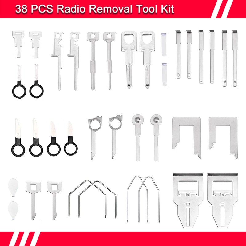Radio Removal Tool key and Removal Pry Tool Kit Universal