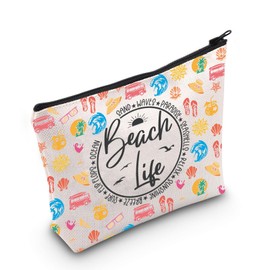 JNIAP Summer Vacation Gift Beach Life Cosmetic Bag Beach Party Gift Beach Themed Gifts for Women (Beach Life Bag)