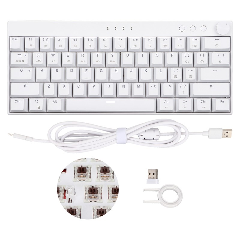 Mechanical Keyboard Three Modes 61 Keys RGB Backlight Wireless 2.4G