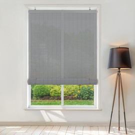 LazBlinds Cordless Roller Shades, Light-Filtering Hanging Window Blinds, UV Protection Waterproof Roll Up Blinds for Windows, French Doors, Patio Indoor/Outdoor Porch, 36'' W x 48'' H, Grey