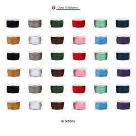 SINGER Class 15 Prewound Plastic Bobbins, Transparent – Assorted Colors, 50 Yards Each, Washable and Colorfast Polyester Threaded Bobbins with Storage Case, 36ct