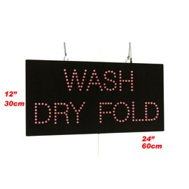 Wash Dry Fold Sign, 24"x12", 60x30cm, TOPKING, LED, Neon, Florescent, Signage, Signboard, Display, Billboard, Screen, Grand Opening, Gift