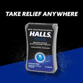 Halls HALLS Minis Mentho-Lyptus Flavor Sugar Free Cough Drops, 24 Drops