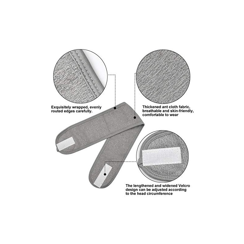 3 diademas de microfibra Dokpav con velcro ajustable para spa,