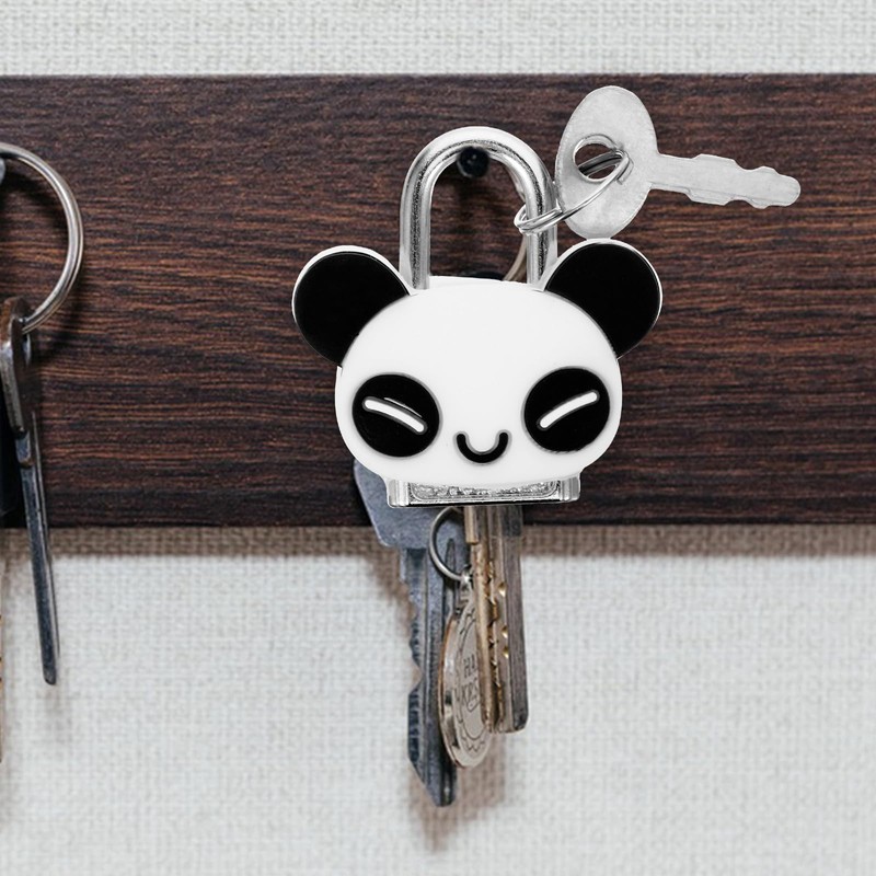 OSALADI Cute Panda Cabinet Padlock Mini Metal Lock with Keys