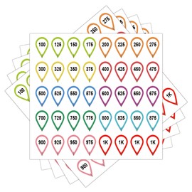 10 Sheets 0.23×0.19 Inch Scope Dope Stickers