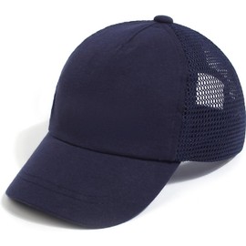 DRESHOW Toddler Baseball Hat Baby Sun Hat Cute Plain & Dinosaur Patterned Hats Unisex Baby Trucker Hats Infant Toddler Child Hats for Boys Girls, 1 pc: navy blue