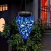 OMRAYTU Solar Hanging Lantern Outdoor Lights, Solar Lanterns Decorative Outdoor,Tear-Shaped