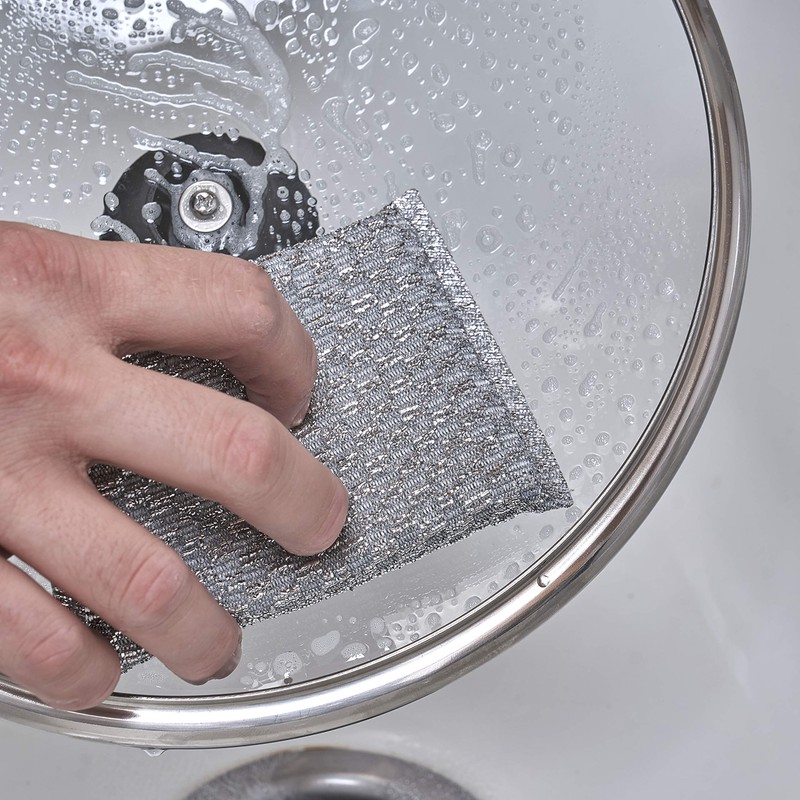 Superio Paquete de 6 esponjas metálicas plateadas y doradas