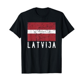Latvian Flag Of Latvija Distressed Men Women Kids Latvia T-Shirt