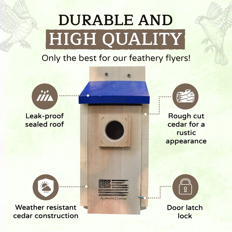 Made in USA,Premium Rustic Cedar Bird Houses,Durable Bird Houses for