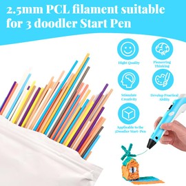 300 Stück 10 Farben 3D Doodler Pen Nachfüllungen für 3Doodler Start 3D Stift Filament Drucktemperatur PCL 2,5mm 3D Printing Stift Nachfüllpacks für 3doodlers Pen