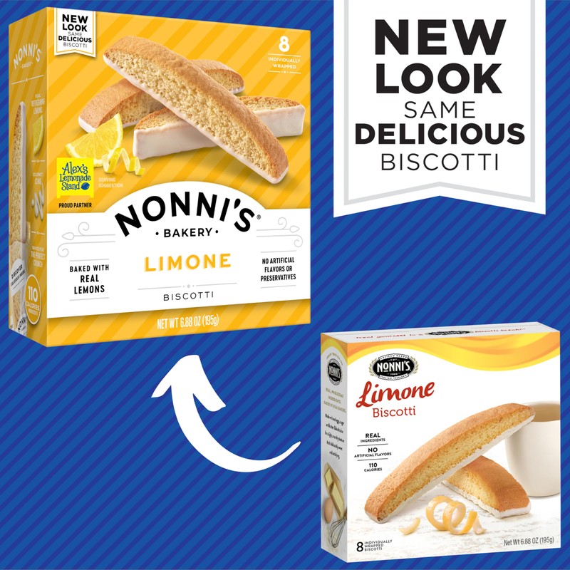 Nonni's Limone Biscotti Italian Cookies - 3 Boxes Lemon Cookies