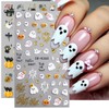 Halloween 5D Embossed Nail Stickers for Nail Art, Ghost Pumpkin