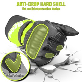 Buchii Motorbike Gloves Waterproof With Carbon Shell Protection against Impact & Abrasion- Motorcycle Gloves with Touch Screen Compatibility for Riding Hunting Climbing Outdoor Sports- Men