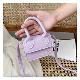 FASHION YO Shoulder Bag for Girls Kids Portable Mini Purse Messenger Shoulder Bag PU Mini Flip Bag Makeup Accessories Bags Gift Travel Holiday, Purple