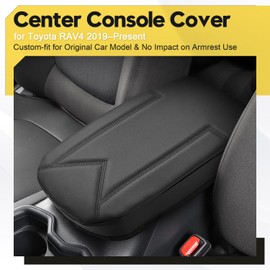 FIILINES Center Console Cover for 2019 2020 2021 2022 2023 2024 2025 Toyota RAV4,Armrest Cover Cushion Pad for Toyota RAV4 Accessories PU Leather Armrest Seat Box Protector