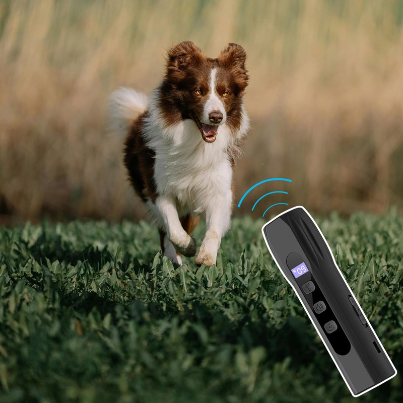 Lancoon Ultrasonic Anti-Bark Device with LED Light, Handheld Anti-Bark Device,