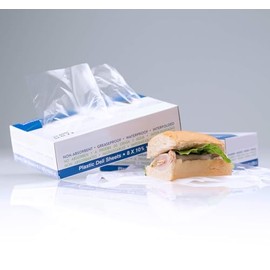 Damroos 1,000 Count - 8" x 10 3/4" Deli Plastic Sheets for Food, Disposable Freezer Sheets, Interfolded Clear Plastic Wrap Sheets, Greaseproof, Waterproof, Non-Absorbent Bakery Sheets