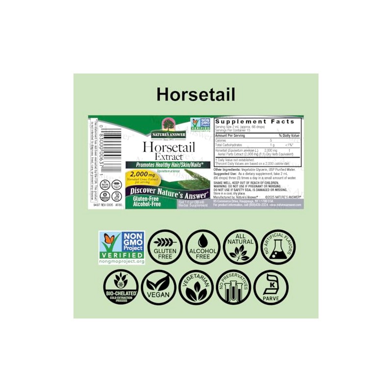 Nature's Answer | Horsetail Extract, 2 000 Mg, 1 Oz