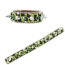 EVERBLTING Rhinestone spike Bracelet Y2k Punk rocker Goth Emo Studded Bracelet Cuff Bracelets for Women Leather spiked Bracelets for Men