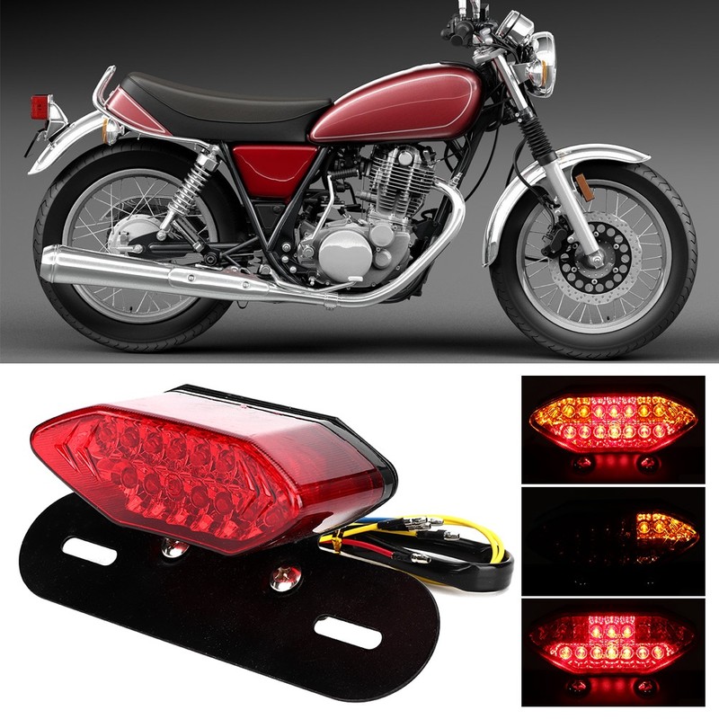 Universal Vintage Motorcycle LED Tail Light Turn Signal Lamp Taillight