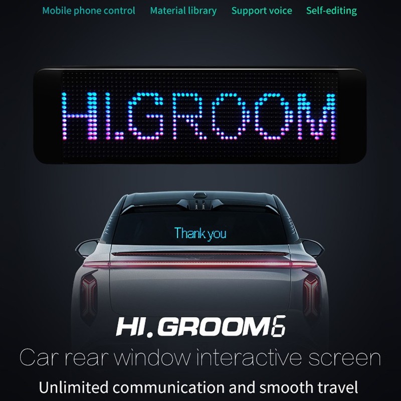 LED Car Sign Flexible Bluetooth App Control Programmable Scrolling Panel