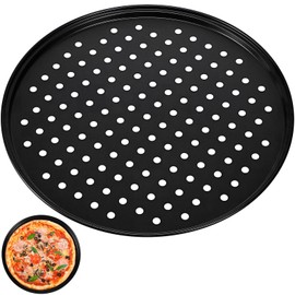 Zerodeko 1PC Pizza Pan with Holes, 12inch Nonstick Pizza Tray for Oven, Round Carbon Steel Pizza Baking Pans, Pizza Bakeware for Home Kitchen Restaurant Baking