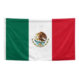 Mexico Flag 3x5 Feet with Two Brass Washers Quality Polyester and Double Stitched for Outdoor Display (Mexico Flag)