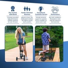 KneeRover Economy Knee Scooter Steerable Knee Walker for Adults for Foot Surgery, Broken Ankle, Foot Injuries - Foldable Knee Rover Scooter for Broken Foot Injured Leg Crutch (Blue)