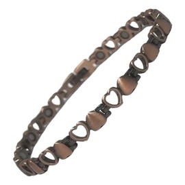 MnB Magnetics Pure Copper Magnetic Anklet/Ankle Chain in a Heart Design - Extra Strong Magnets