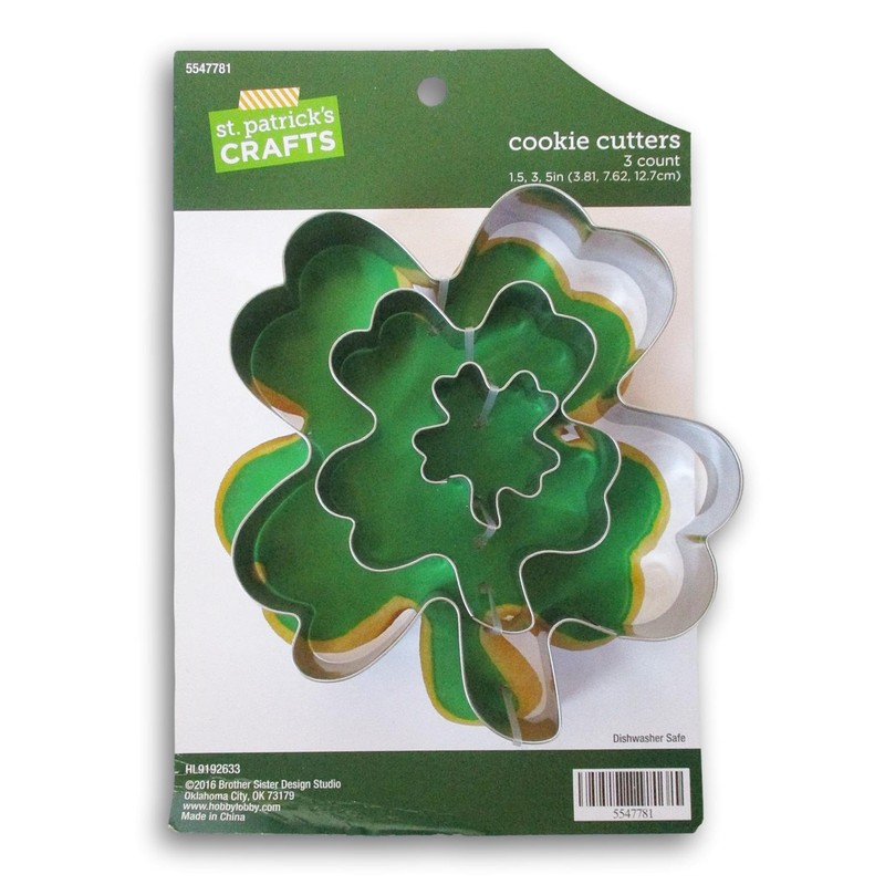 Metal St. Patrick's Day Four Leaf Clover Shamrock Shaped Cookie