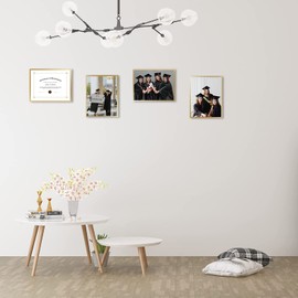 Golden State Art, 8.5x11 Aluminum Certificate Frame, Metal Diploma Frames for 8.5 x 11 Documents, Real Glass Front with Easel Stand (Gold, 1 Pack)